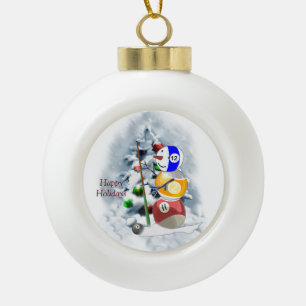 Billard Ball Snowman Noël Acrylique Ornement