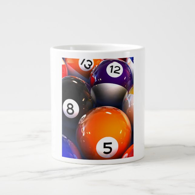 Billard-Ball-Tunnel-bohrwagenTasse Jumbo-Tasse (Vorderseite)