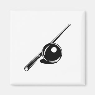 Billard-Ball und Cue-Stick Sketch Carom Billiards Magnet