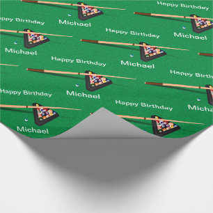 Billard-Bälle Schwimmbad Personalisierten Geburts Geschenkpapier