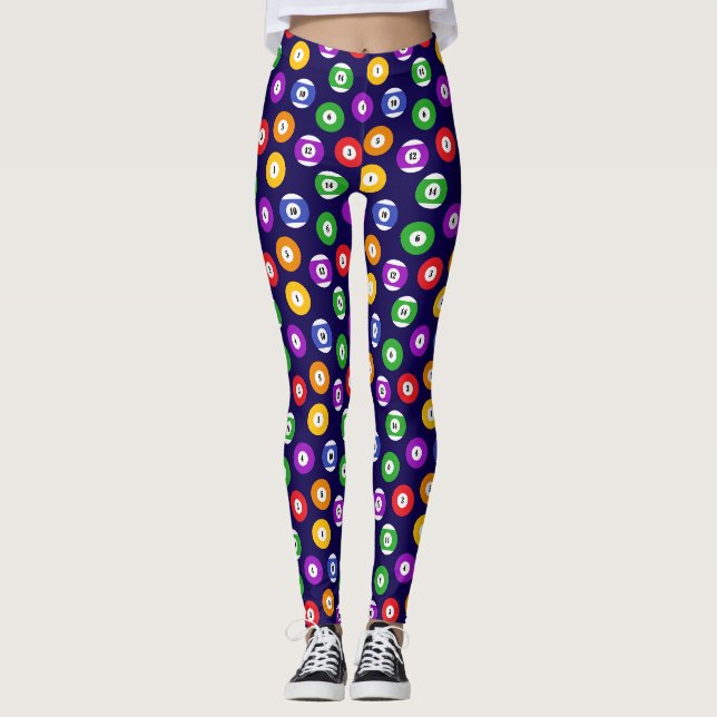 Billard-Balls-Muster für den Billardspieler Leggings (Vorderseite)