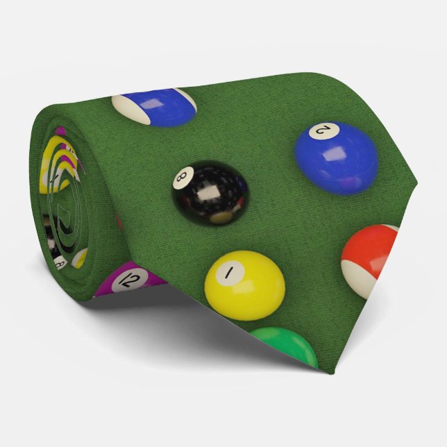 Billard Balls Pool Table Necktie Krawatte (Gerollt)