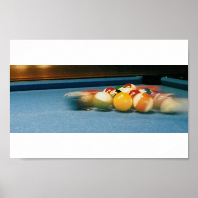 Billard / Biliards Table, boules, ques — Poster (Devant)