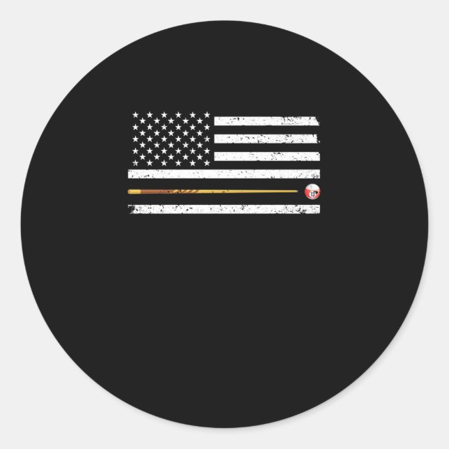 Billard Billard Billardspieler USA Runder Aufkleber (Vorderseite)