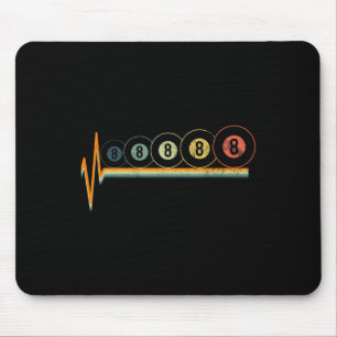 Billard Billard Eightball T-Shirt Herzschlag Lover Mousepad