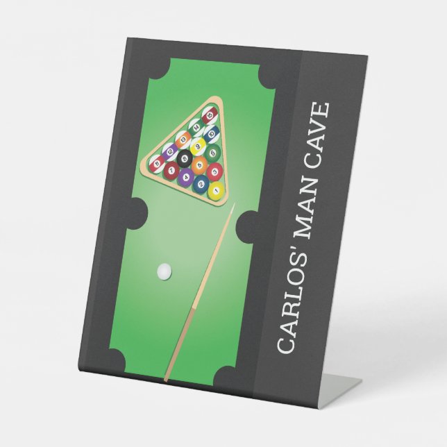 Billard Billardtisch Personalisiert Den Sign Sockelschild (Vorderseite)
