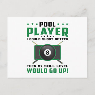 Billard Billiard 8 Ball Billiards Geschenk Idee Postkarte