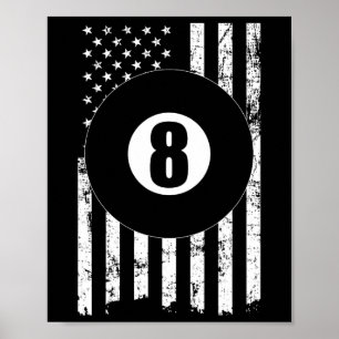 Billard Billiard Player 8 Ball USA Poster
