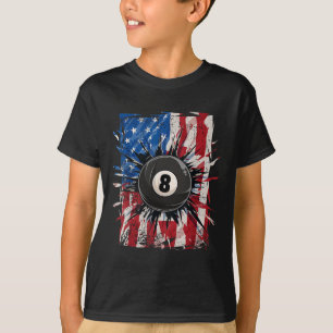 Billard Billiard Player 8 Ball USA T-Shirt