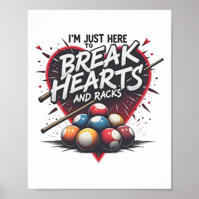 Billard Break Heart and Racks 8 Ll Pool Shark 9 Poster (Vorne)
