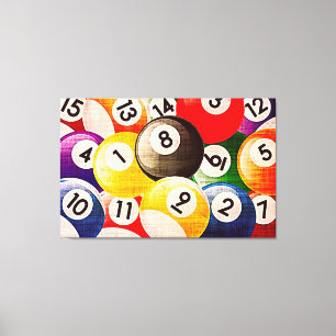 Billard Collage Triptych Leinwanddruck