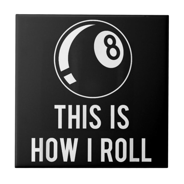 Billard Design für Poolspieler Retro 8 Ba. Fliese (Vorderseite)