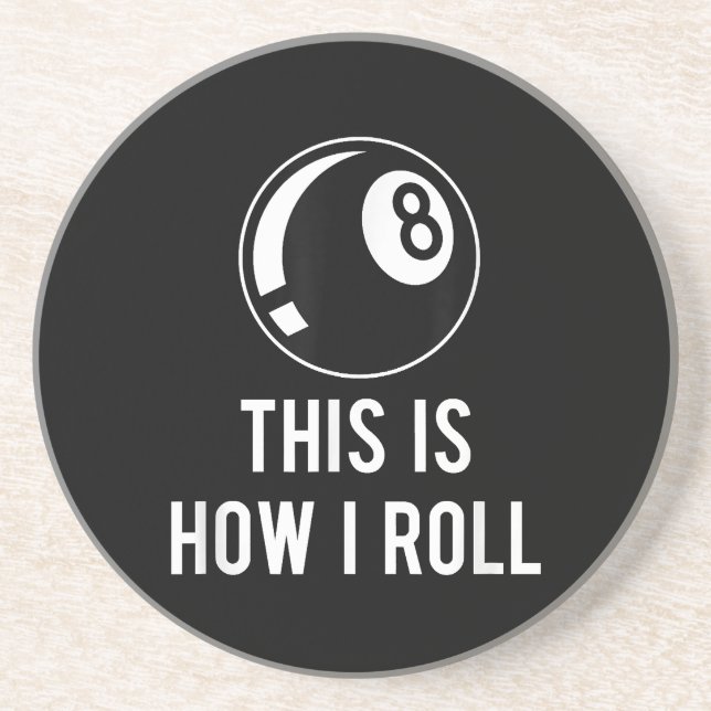 Billard Design für Poolspieler Retro 8 Ba. Getränkeuntersetzer (Vorne)