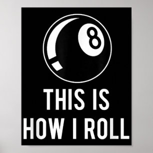 Billard Design für Poolspieler Retro 8 Ba. Poster