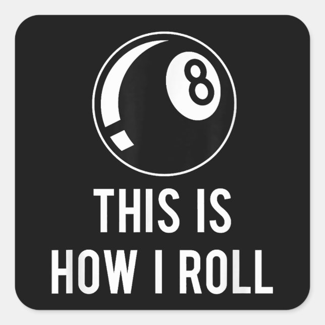 Billard Design für Poolspieler Retro 8 Ba. Quadratischer Aufkleber (Vorderseite)