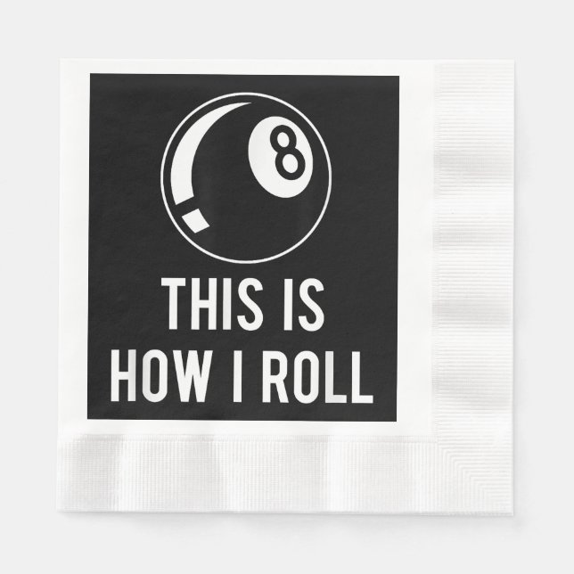 Billard Design für Poolspieler Retro 8 Ba. Serviette (Vorderseite)