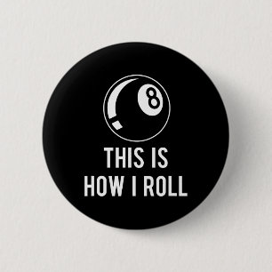 Billard Design für Poolspieler Retro 8 l Button