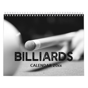 Billard en noir et blanc Calendrier Mur
