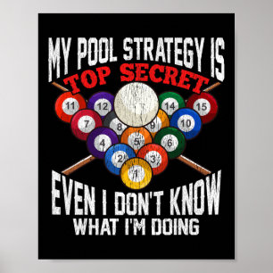 Billard Frauen Mens Meine Pool-Strategie Poster