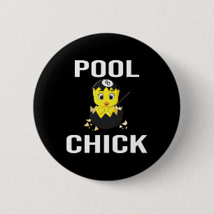 Billard - Frauen Niedliches Geschenk für Girl Pool Button