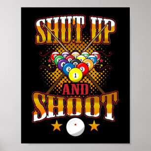 Billard für den Poolspieler schließen und schießen Poster