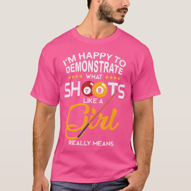 Billard für Girl Pool Player T-Shirt (Vorderseite)