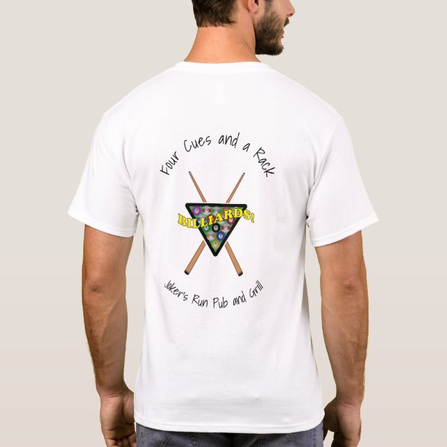 Billard-Gestell-und Stock-Team-Shirt T-Shirt (Rückseite)