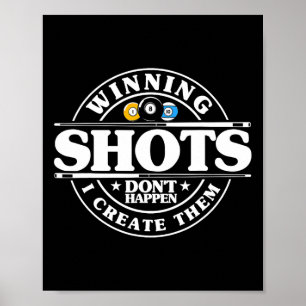 Billard Gewinner Shots 8 Ll Men Women Pool Poster