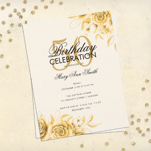 Billard Glam Birthday Elegante Gold Cream Postkarte