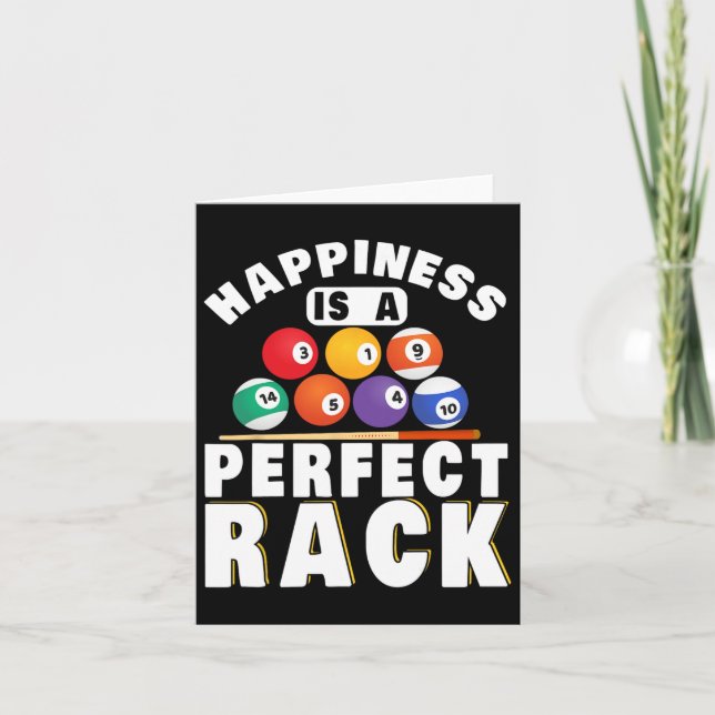 Billard-Glück ist ein perfekter Rack Billard Karte (Vorderseite)