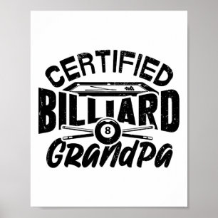 Billard Grandpa Pool Billiards Spieler F Poster