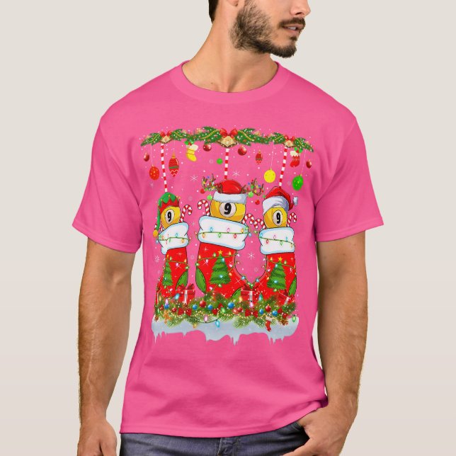 Billard in Weihnachtssocken Lights Billard Chr T-Shirt (Vorderseite)