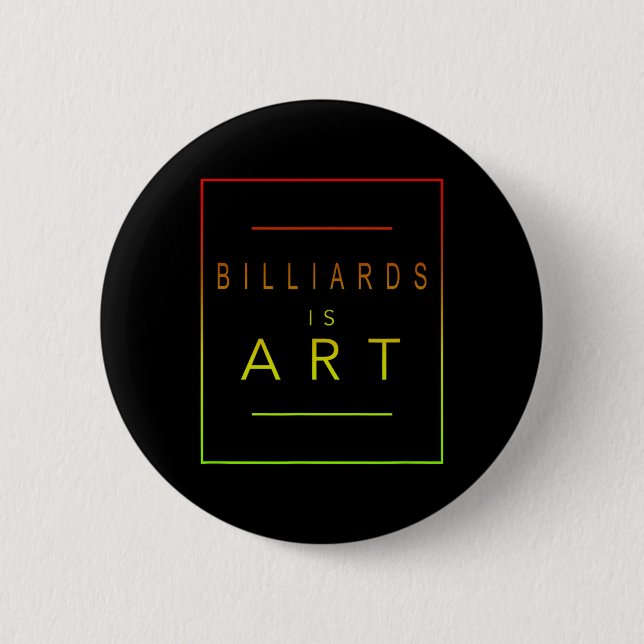 Billard - Ist Kunst - Billiard - ästhetischer Hock Button (Vorderseite)
