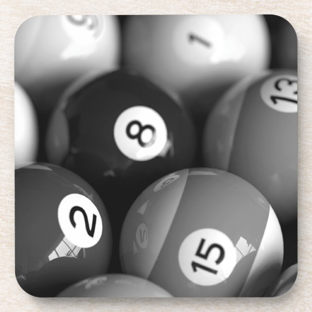 Billard-Korken-Untersetzer-Set Getränkeuntersetzer (Vorderseite)