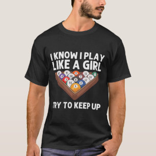 Billard Kunst für Mädchen Frauen 8 Ball Pool Billa T-Shirt
