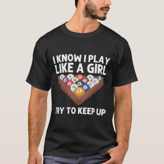 Billard Kunst für Mädchen Frauen 8 Ball Pool Billa T-Shirt