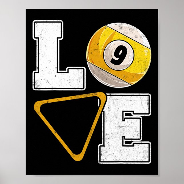 Billard Liebe Pool Player Billard Lover Poster (Vorne)