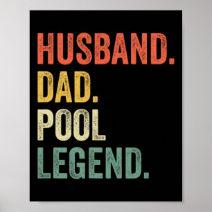 Billard Lustiger Ehemann Vater Poolspieler Legende Poster