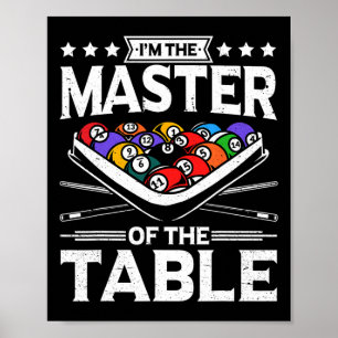 Billard Master der Tabelle 8 Ball Men Poo Poster