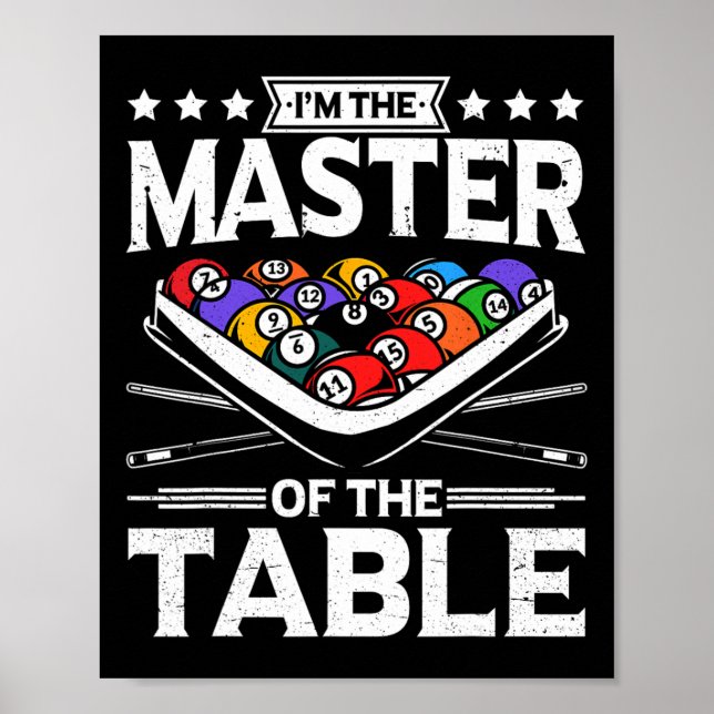 Billard Master der Tabelle 8 Ball Men Poo Poster (Vorne)