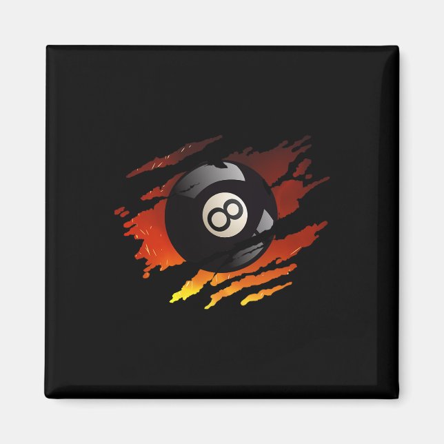 Billard Men 8 Ball Pool Pool League Snooker Eign Magnet (Vorne)