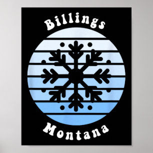 Billard Montana Schneeflocken Weihnachten Poster