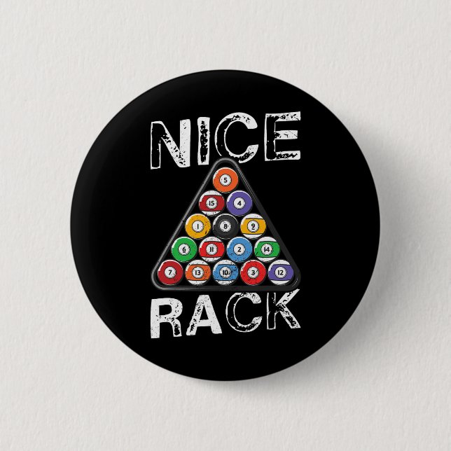 Billard Nice Rack Pool Billiard Spaß Button (Vorderseite)