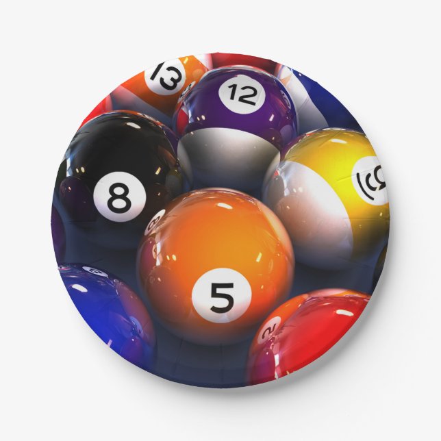 Billard-PapierTeller Pappteller (Vorderseite)