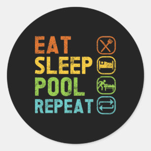 Billard Player aß Sleep Pool Wiederholung Pool Sno Runder Aufkleber