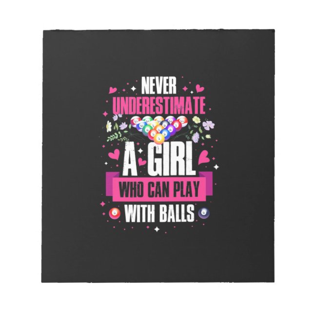 Billard Player Dieses Mädchen kann Billard Billard Notizblock (Vorderseite)