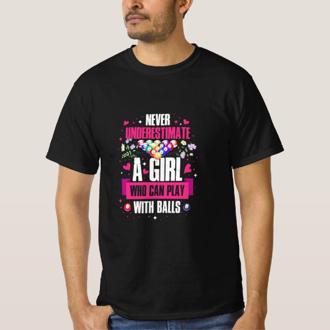 Billard Player Dieses Mädchen kann Billard Billard T-Shirt (Vorderseite)
