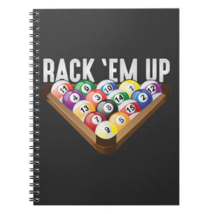 Billard Player Rack em Up Acht Ball Pool Notizblock