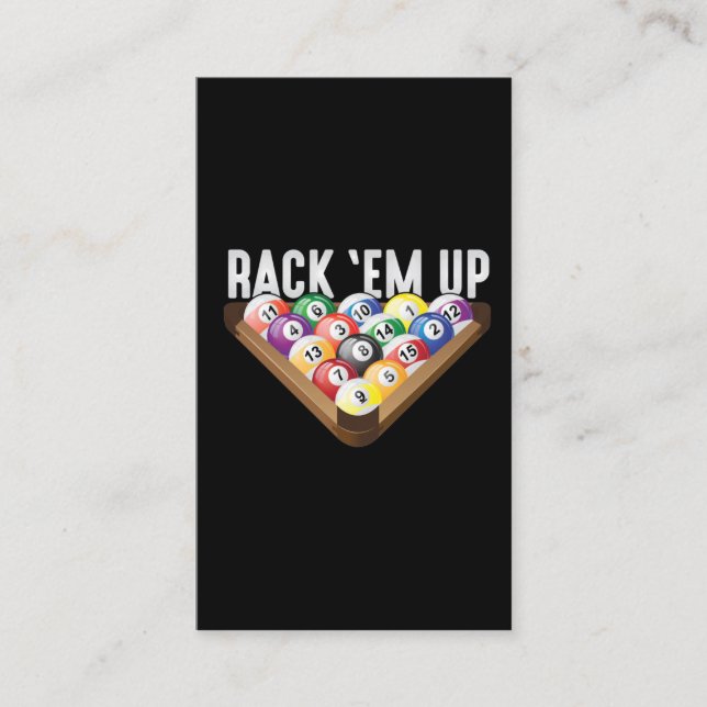 Billard Player Rack em Up Acht Ball Pool Visitenkarte (Vorderseite)