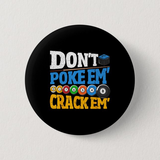 Billard poke sie nicht 8 Ball Men Poo Button (Vorderseite)